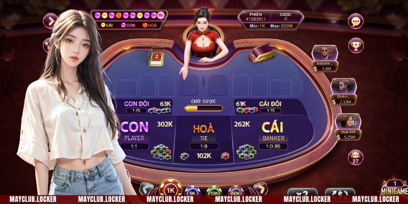 Baccarat trực tuyến là trò chơi ăn khách tại cổng game Mayclub
