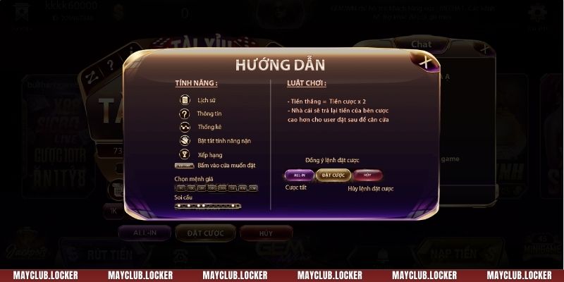 Chia sẻ cho tân binh cách chơi tài xỉu online trên MAYCLUB chi tiết nhất 2025