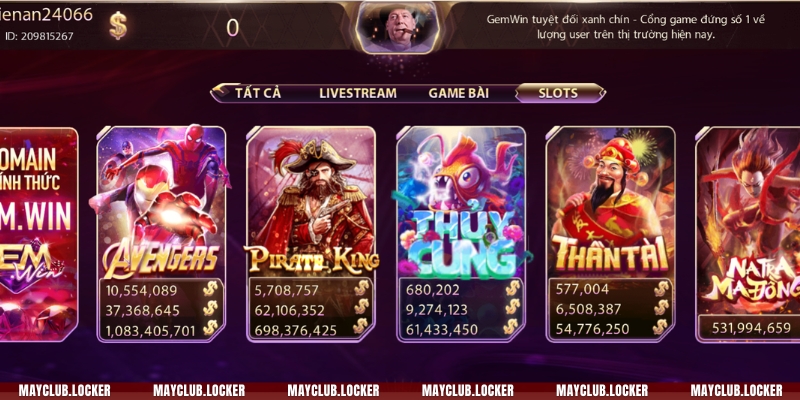 Slots game MAYCLUB đa dạng chủ đề hấp dẫn
