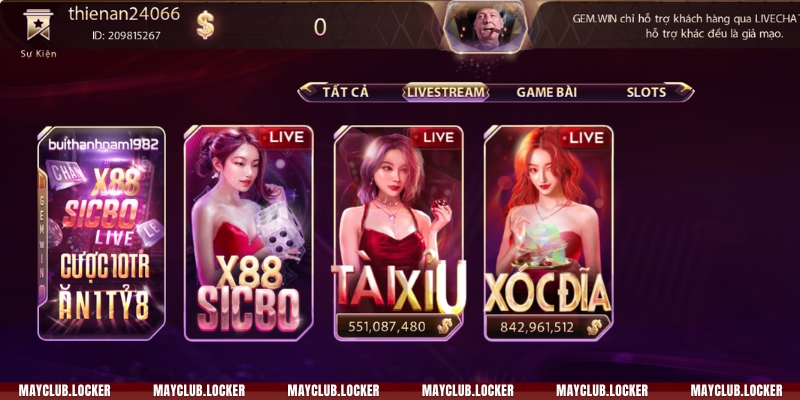 Sòng bạc trực tuyến tại MAYCLUB luôn thu hút người chơi